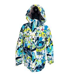 DC Comics Wild Project Youth XL Snowboard Jacket 10K Waterproof Hooded Graphics